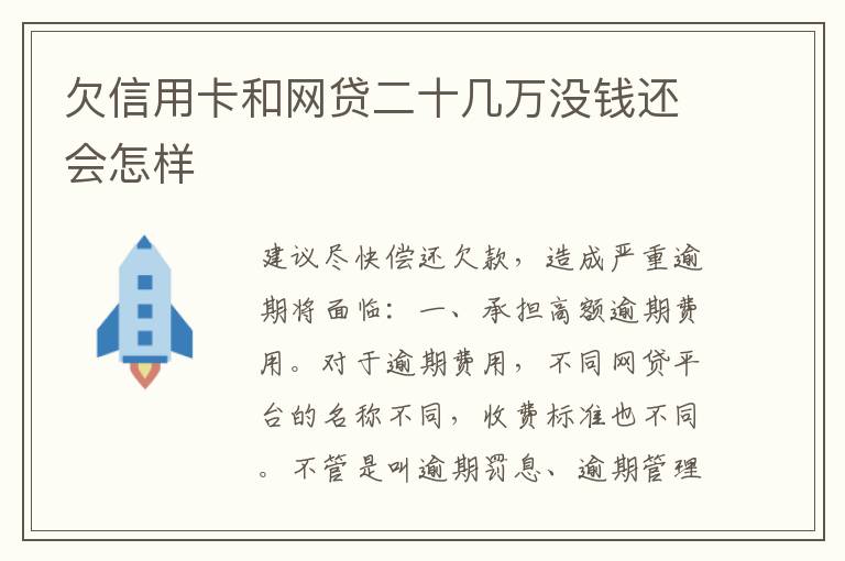 欠信用卡和网贷二十几万没钱还会怎样