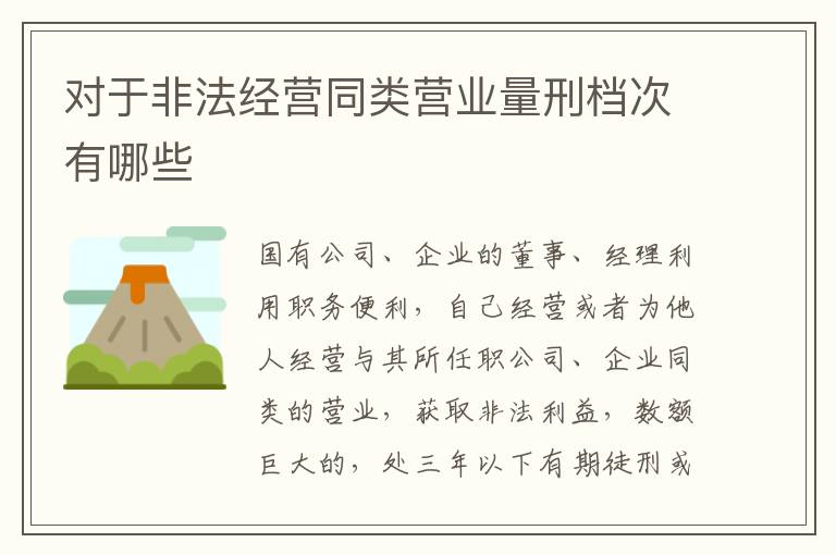 对于非法经营同类营业量刑档次有哪些