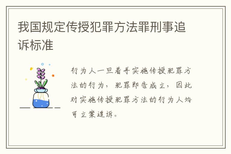 我国规定传授犯罪方法罪刑事追诉标准