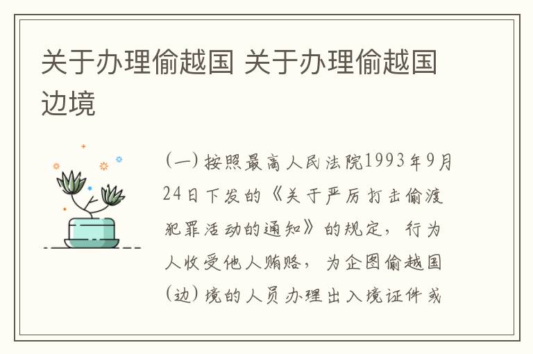 关于办理偷越国 关于办理偷越国边境