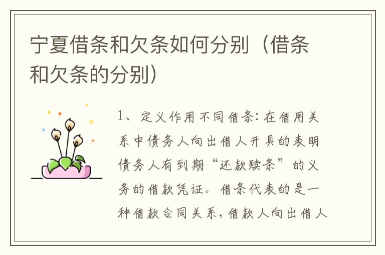 宁夏借条和欠条如何分别（借条和欠条的分别）