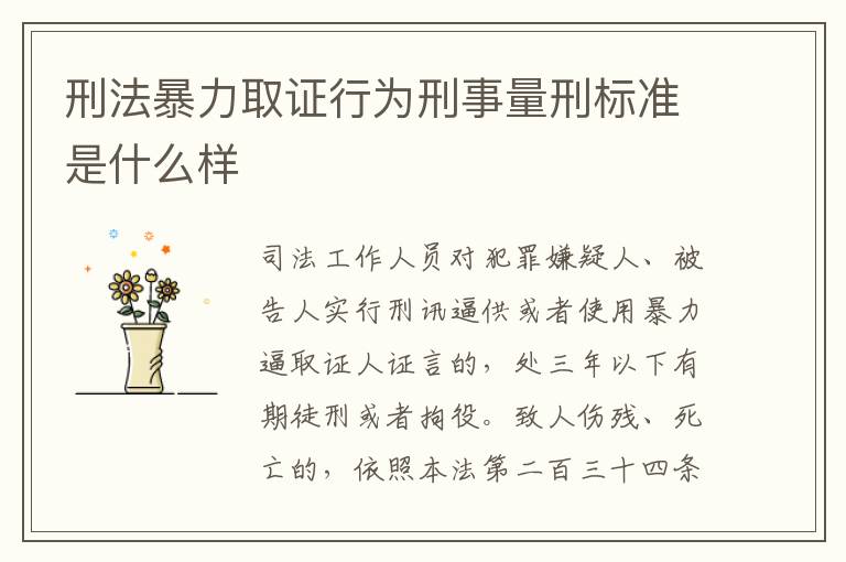 刑法暴力取证行为刑事量刑标准是什么样