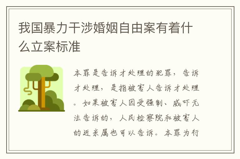 我国暴力干涉婚姻自由案有着什么立案标准