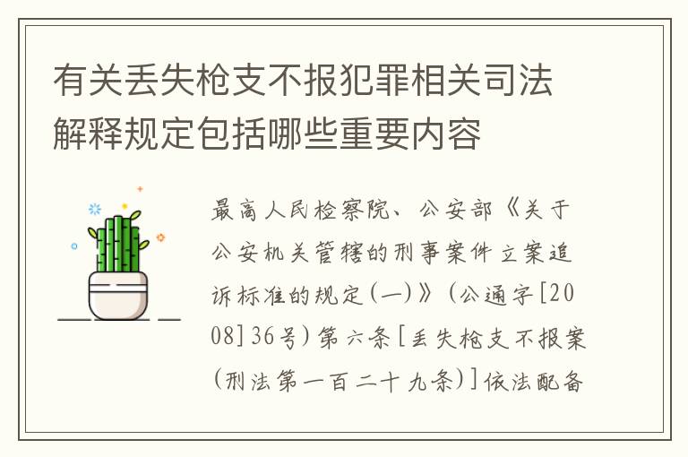 有关丢失枪支不报犯罪相关司法解释规定包括哪些重要内容