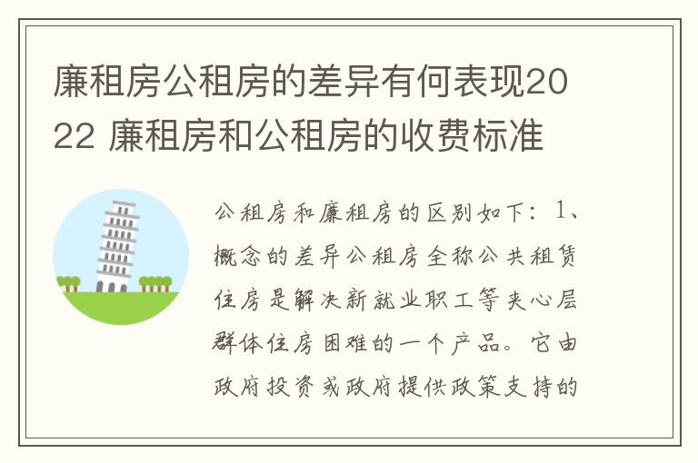 廉租房公租房的差异有何表现2022 廉租房和公租房的收费标准