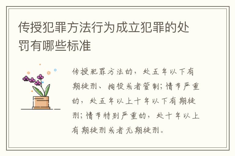 传授犯罪方法行为成立犯罪的处罚有哪些标准