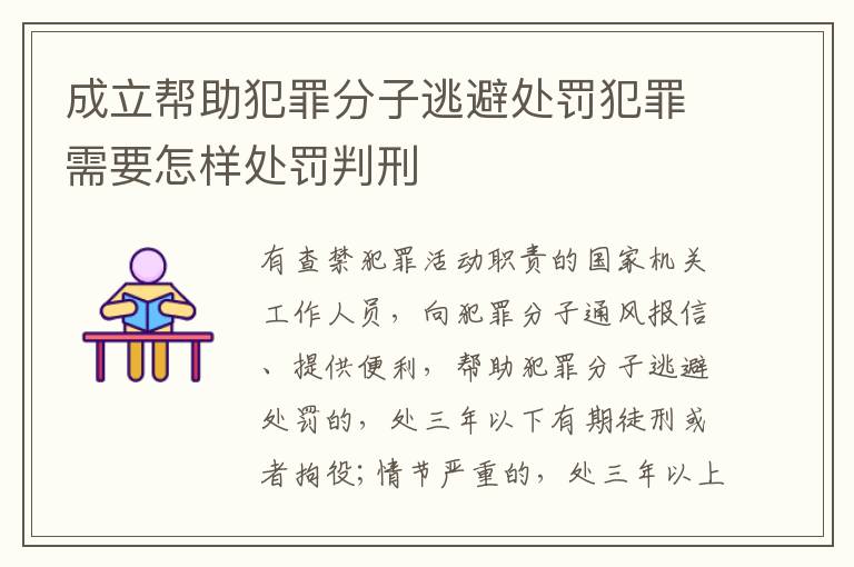 成立帮助犯罪分子逃避处罚犯罪需要怎样处罚判刑