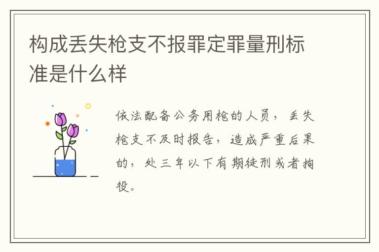 构成丢失枪支不报罪定罪量刑标准是什么样