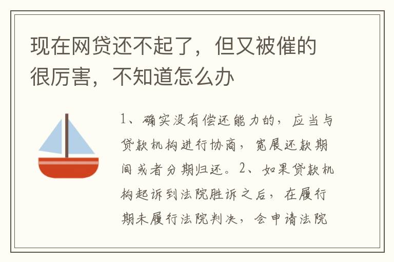 现在网贷还不起了，但又被催的很厉害，不知道怎么办