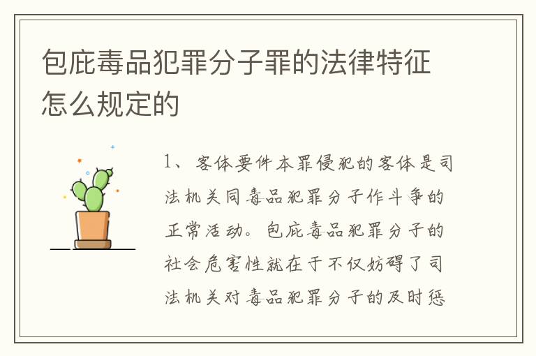 包庇毒品犯罪分子罪的法律特征怎么规定的