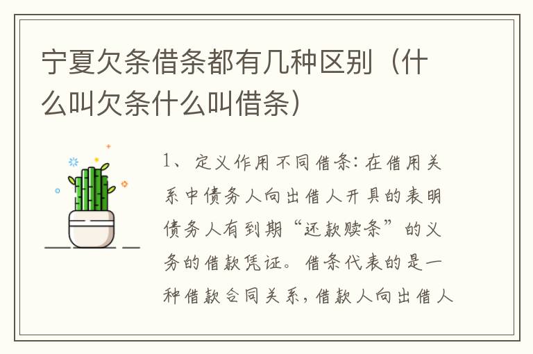 宁夏欠条借条都有几种区别（什么叫欠条什么叫借条）