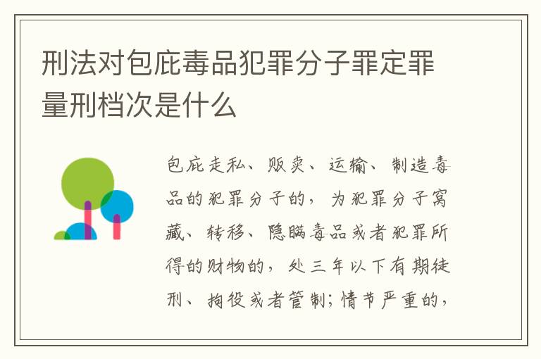 刑法对包庇毒品犯罪分子罪定罪量刑档次是什么