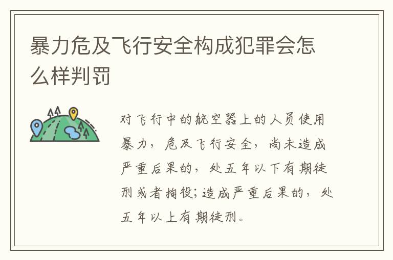 暴力危及飞行安全构成犯罪会怎么样判罚