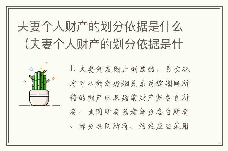 夫妻个人财产的划分依据是什么（夫妻个人财产的划分依据是什么规定）
