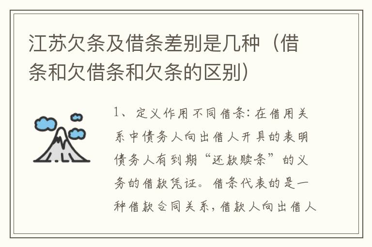 江苏欠条及借条差别是几种（借条和欠借条和欠条的区别）