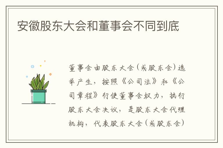 安徽股东大会和董事会不同到底