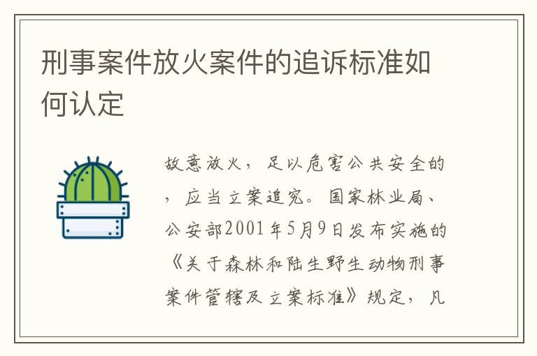 刑事案件放火案件的追诉标准如何认定