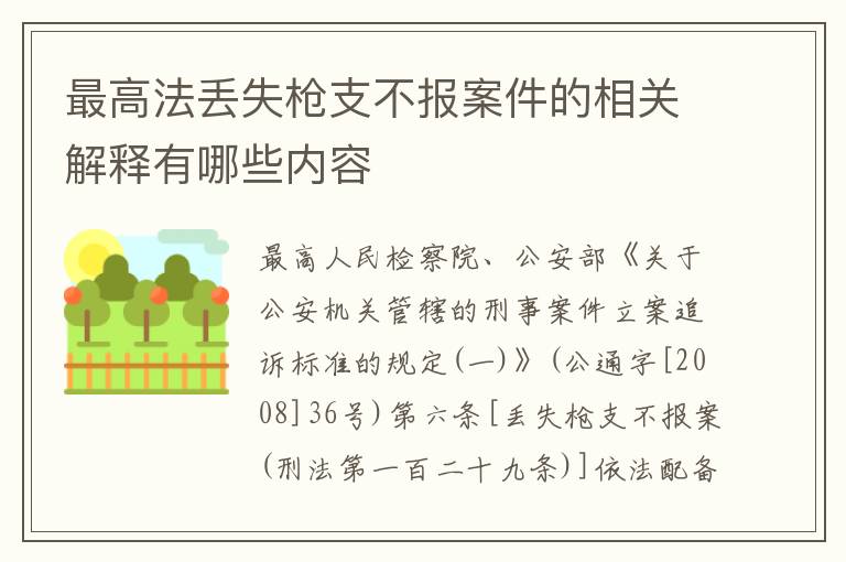 最高法丢失枪支不报案件的相关解释有哪些内容