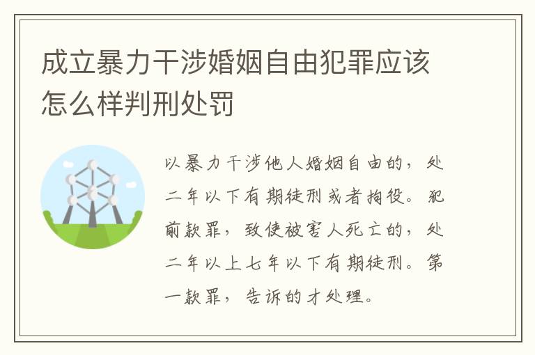 成立暴力干涉婚姻自由犯罪应该怎么样判刑处罚
