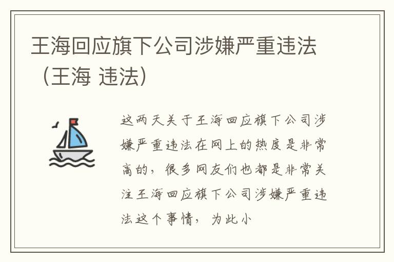 王海回应旗下公司涉嫌严重违法（王海 违法）