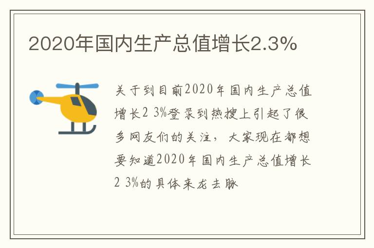 2020年国内生产总值增长2.3%