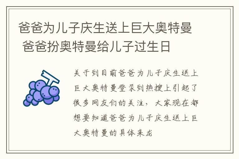 爸爸为儿子庆生送上巨大奥特曼 爸爸扮奥特曼给儿子过生日