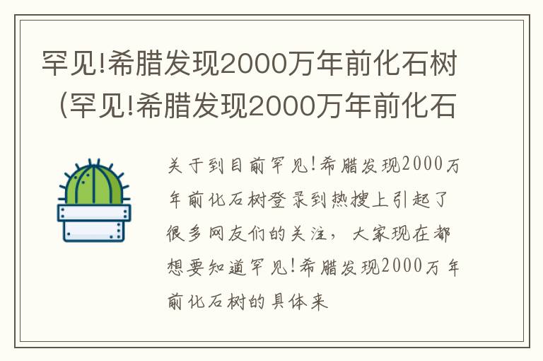 罕见!希腊发现2000万年前化石树（罕见!希腊发现2000万年前化石树）