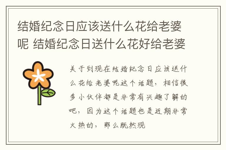 结婚纪念日应该送什么花给老婆呢 结婚纪念日送什么花好给老婆