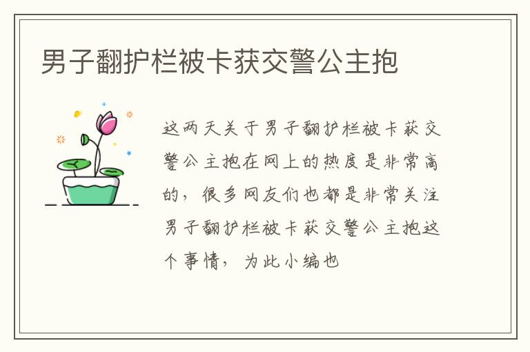 男子翻护栏被卡获交警公主抱