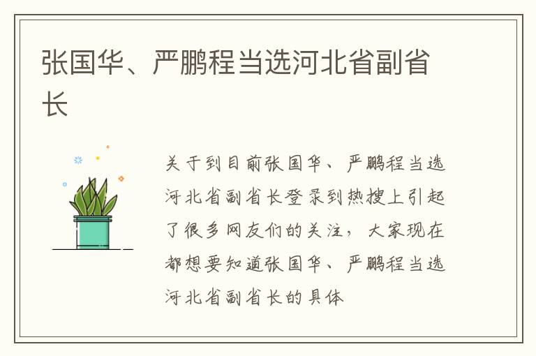 张国华、严鹏程当选河北省副省长