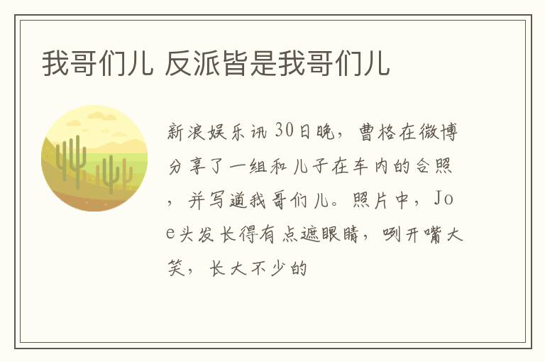 我哥们儿 反派皆是我哥们儿