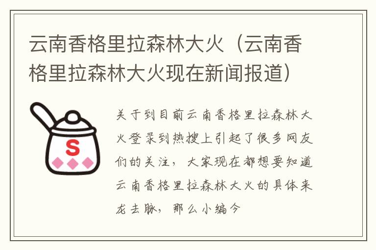云南香格里拉森林大火（云南香格里拉森林大火现在新闻报道）