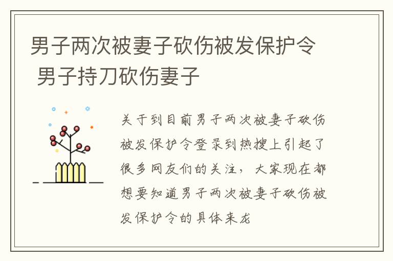 男子两次被妻子砍伤被发保护令 男子持刀砍伤妻子