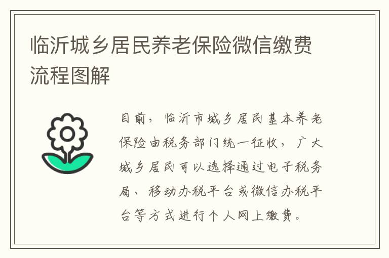 临沂城乡居民养老保险微信缴费流程图解