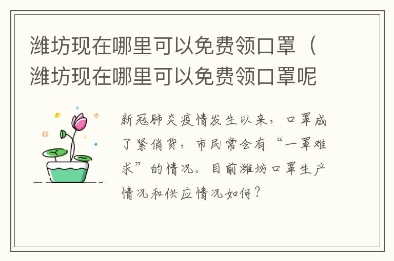 潍坊现在哪里可以免费领口罩（潍坊现在哪里可以免费领口罩呢）
