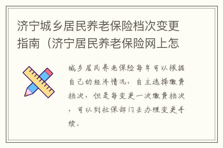 济宁城乡居民养老保险档次变更指南（济宁居民养老保险网上怎么缴费）