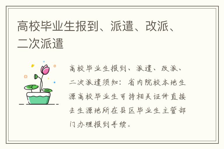 高校毕业生报到、派遣、改派、二次派遣