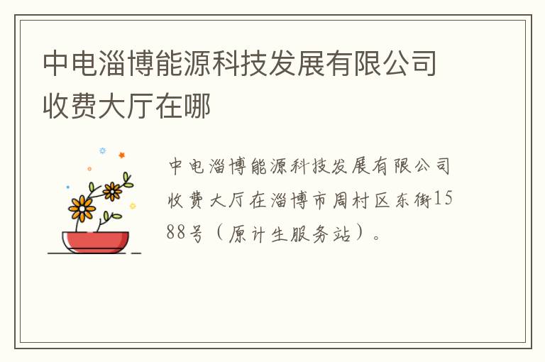 中电淄博能源科技发展有限公司收费大厅在哪