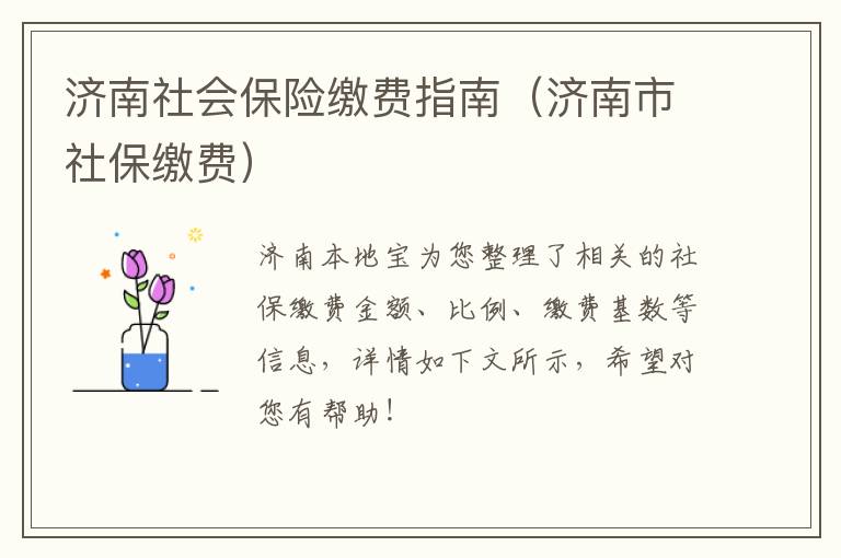 济南社会保险缴费指南（济南市社保缴费）