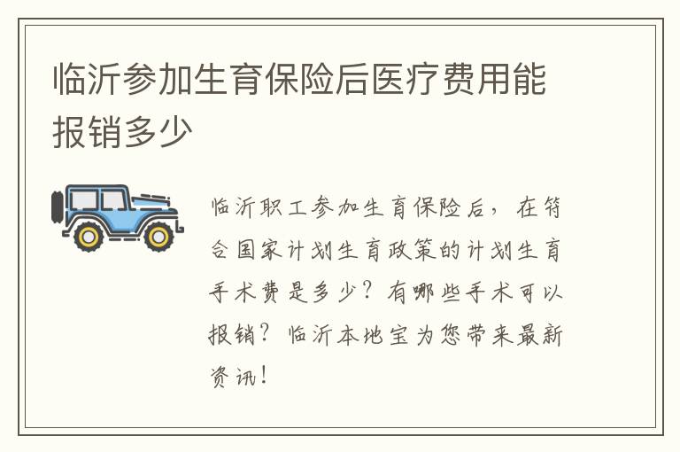 临沂参加生育保险后医疗费用能报销多少