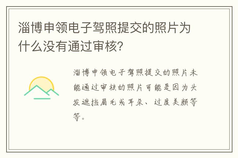 淄博申领电子驾照提交的照片为什么没有通过审核？