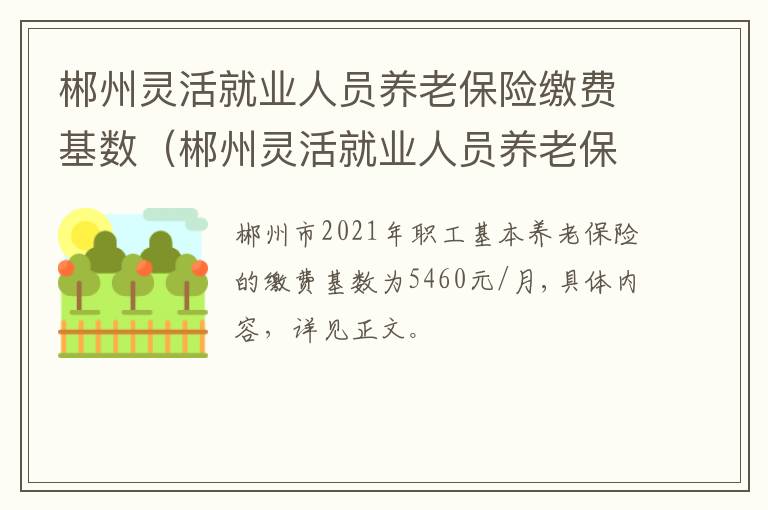 郴州灵活就业人员养老保险缴费基数（郴州灵活就业人员养老保险缴费基数是多少）