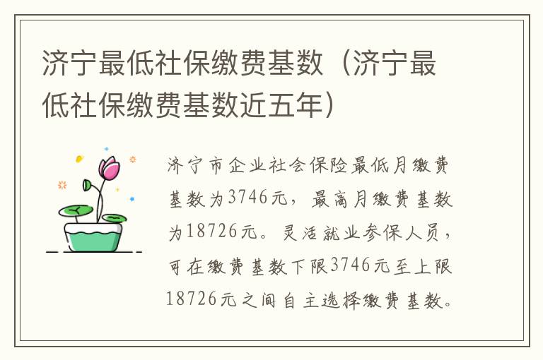 济宁最低社保缴费基数（济宁最低社保缴费基数近五年）