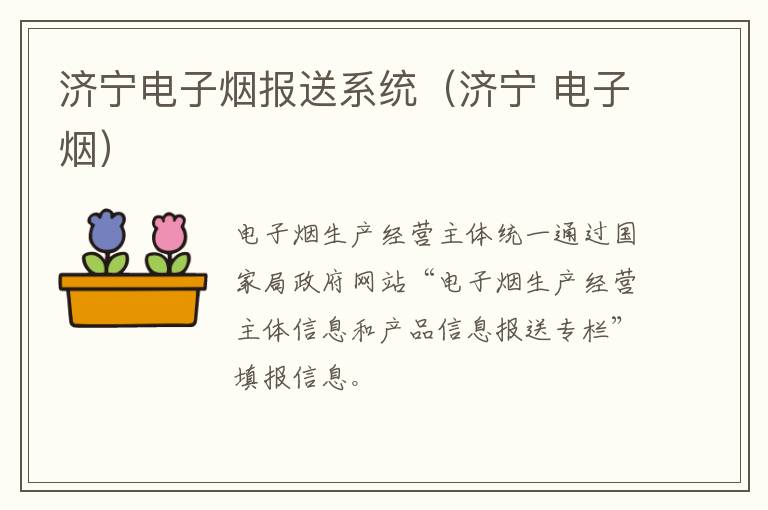 济宁电子烟报送系统（济宁 电子烟）