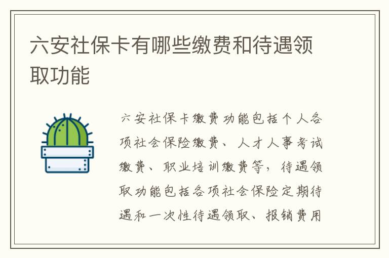 六安社保卡有哪些缴费和待遇领取功能