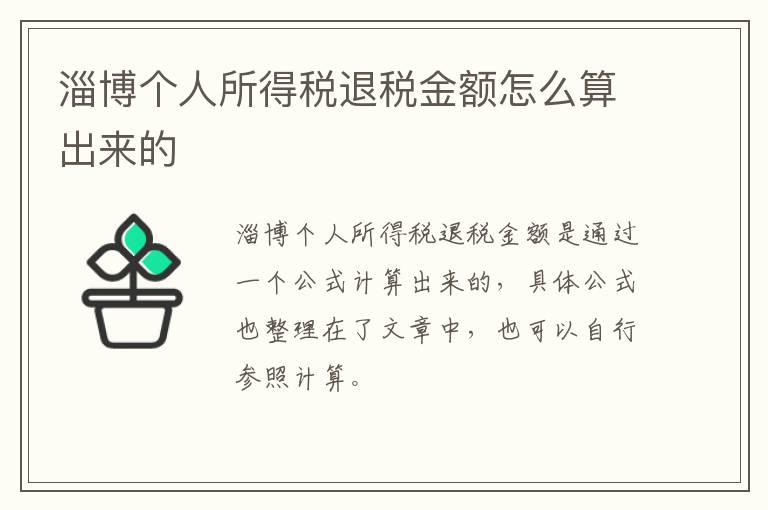 淄博个人所得税退税金额怎么算出来的