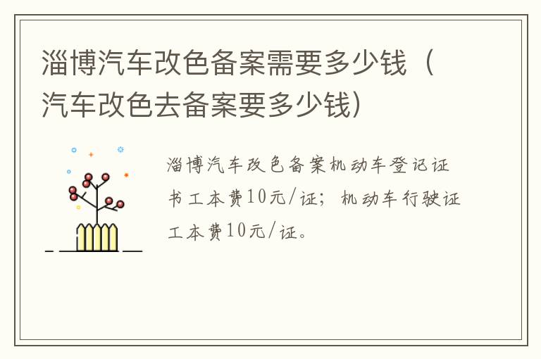 淄博汽车改色备案需要多少钱（汽车改色去备案要多少钱）