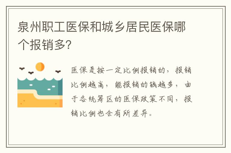 泉州职工医保和城乡居民医保哪个报销多？