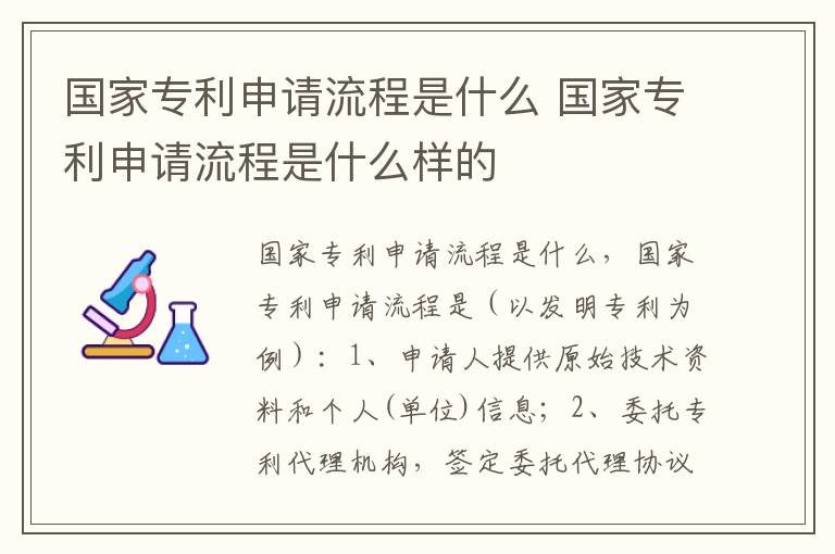 国家专利申请流程是什么 国家专利申请流程是什么样的