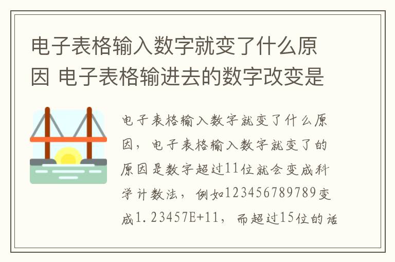 电子表格输入数字就变了什么原因 电子表格输进去的数字改变是什么原因